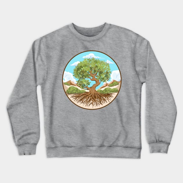 Olive tree Peace symbol in a free Palestine Land Crewneck Sweatshirt by BluedarkArt